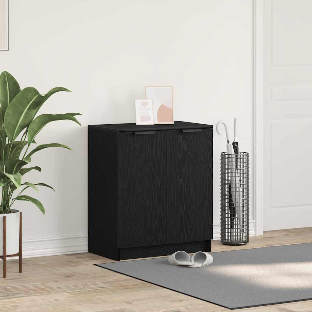 Schoenenkast met plank Zwart Eiken 59 x 35 x 70 cm Bewerkt hout is nu te koop bij PeponiXL, paradijselijk wonen!