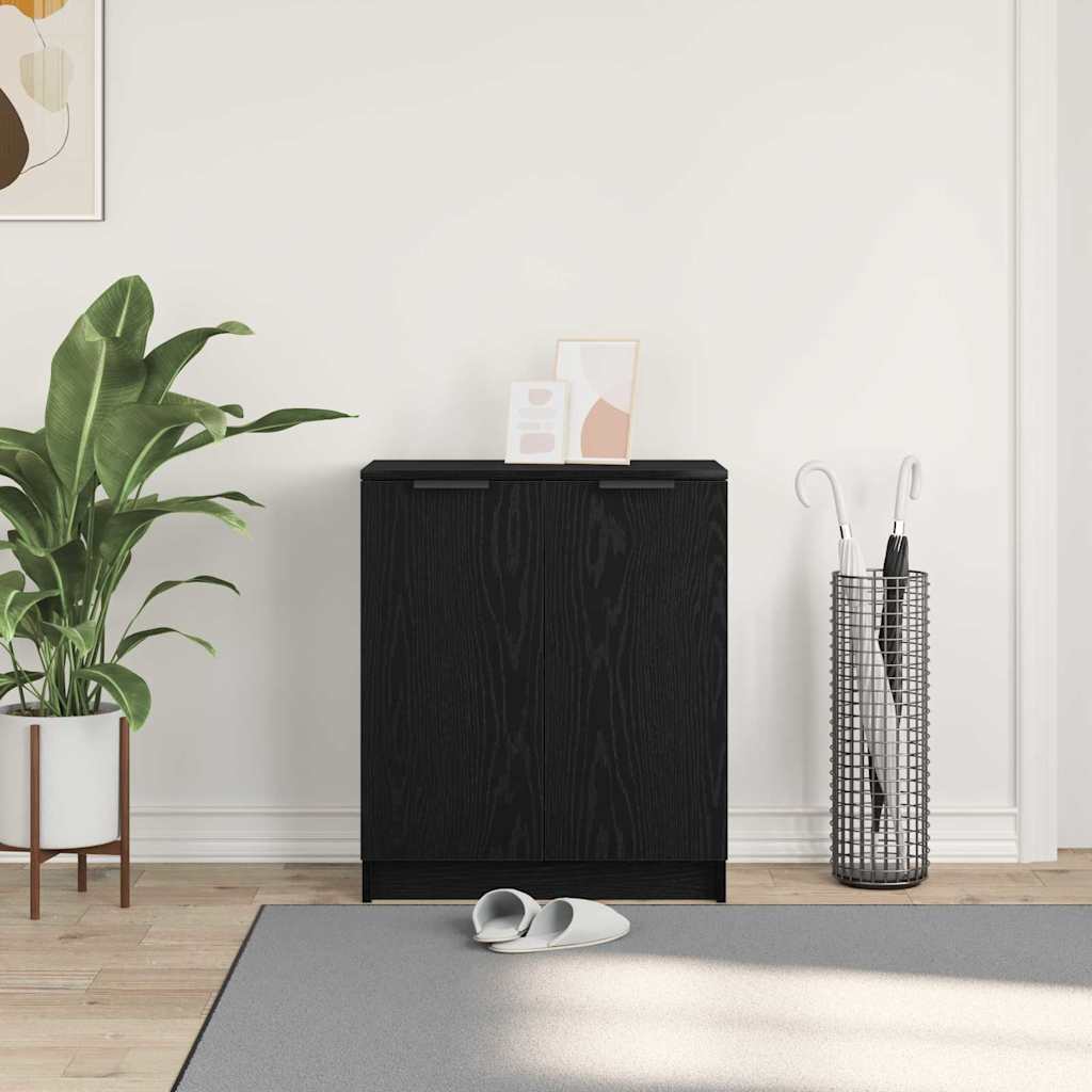 Schoenenkast met plank Zwart Eiken 59 x 35 x 70 cm Bewerkt hout is nu te koop bij PeponiXL, paradijselijk wonen!