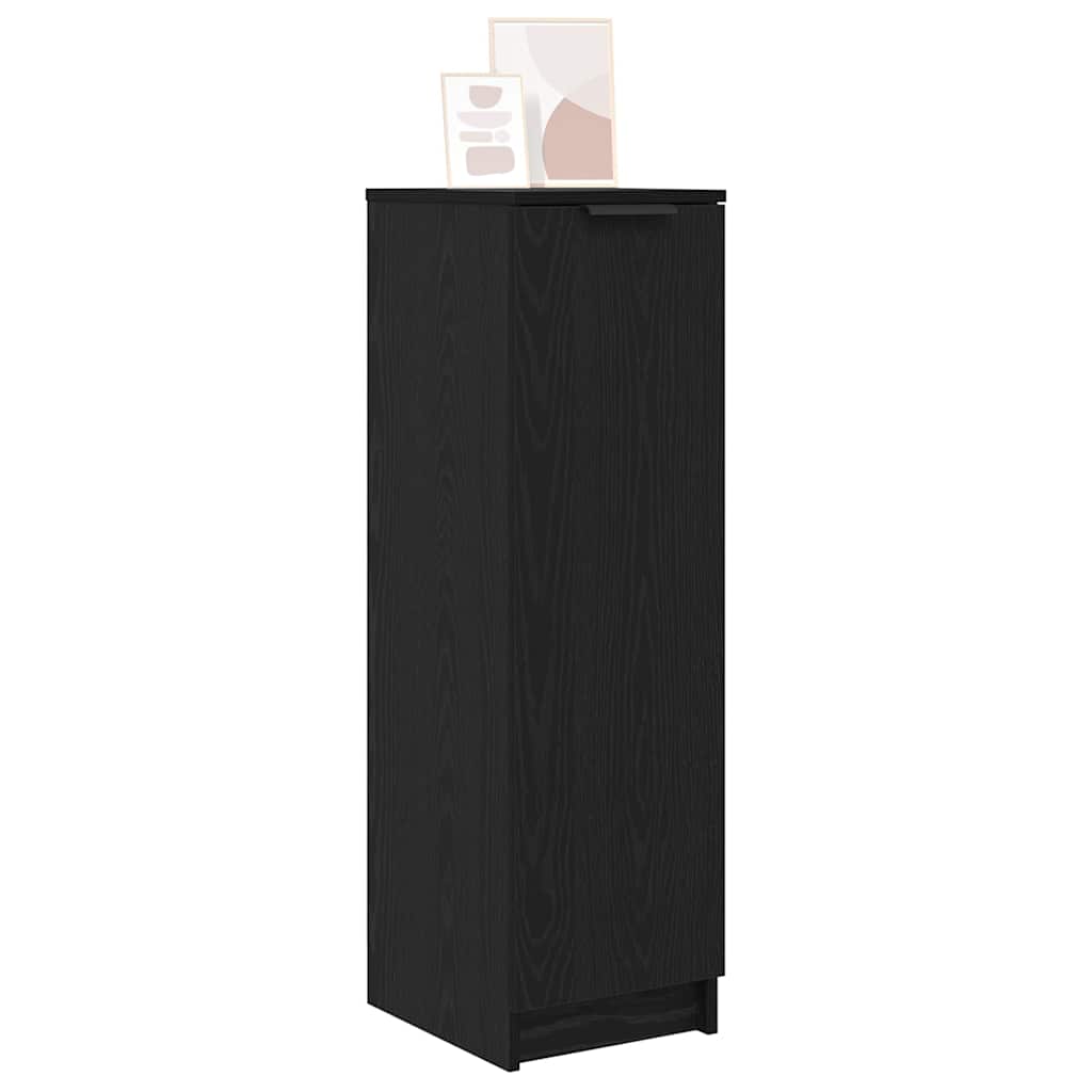 Schoenenkast Zwart Eiken 29,5 x 35 x 101 cm Bewerkt hout is nu te koop bij PeponiXL, paradijselijk wonen!