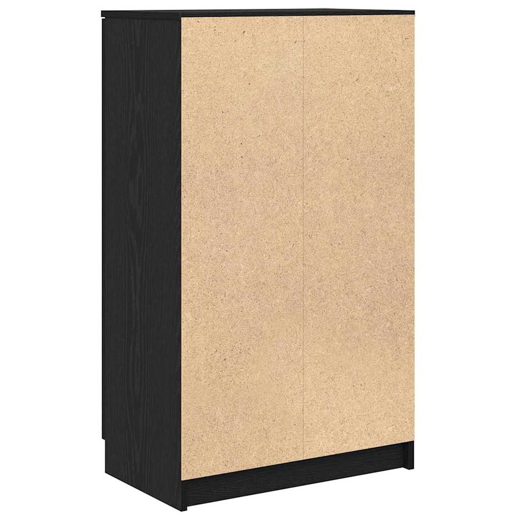 Schoenenkast Zwart Eiken 59 x 35 x 100 cm Bewerkt hout is nu te koop bij PeponiXL, paradijselijk wonen!