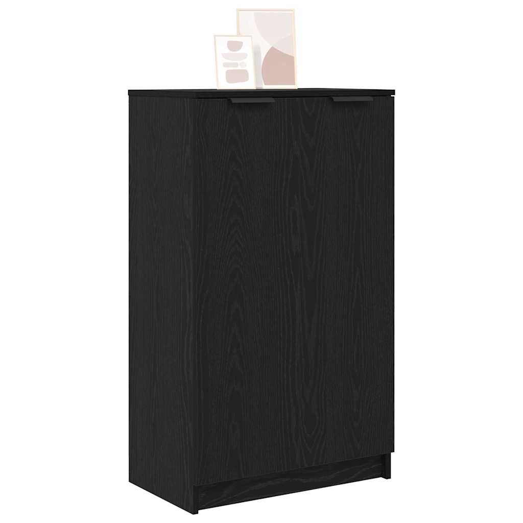 Schoenenkast Zwart Eiken 59 x 35 x 100 cm Bewerkt hout is nu te koop bij PeponiXL, paradijselijk wonen!