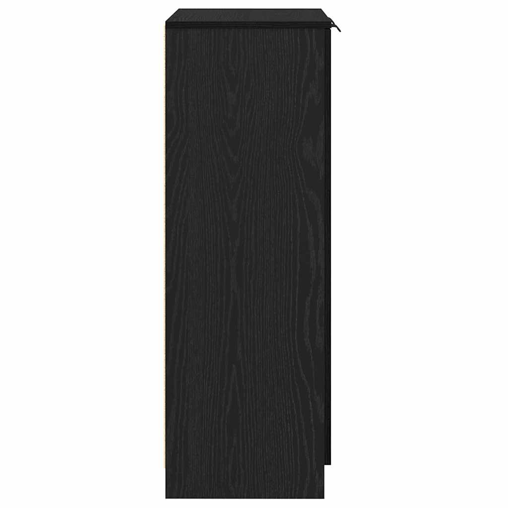 Schoenenkast Zwart Eiken 59 x 35 x 100 cm Bewerkt hout is nu te koop bij PeponiXL, paradijselijk wonen!