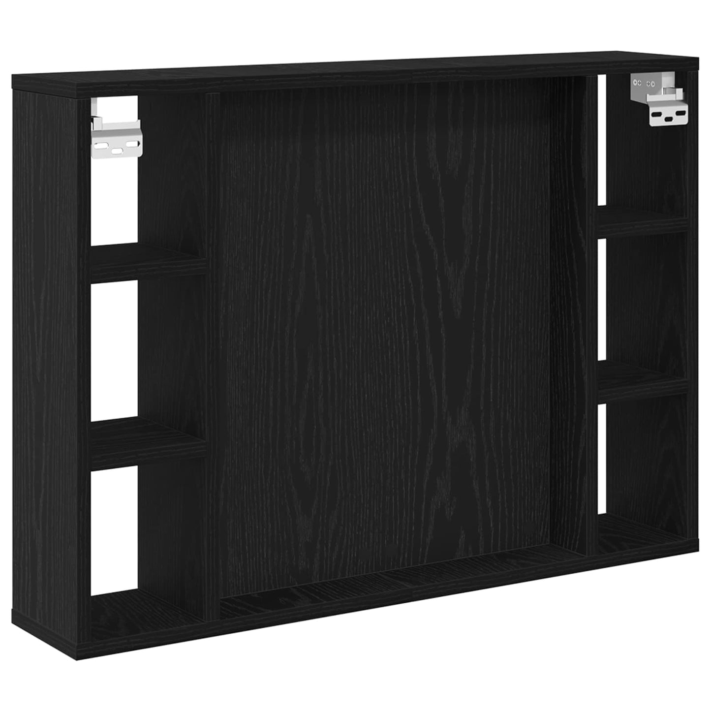Spiegelkast met plank Zwart Eiken 76 x 15 x 55 cm Bewerkt hout is nu te koop bij PeponiXL, paradijselijk wonen!