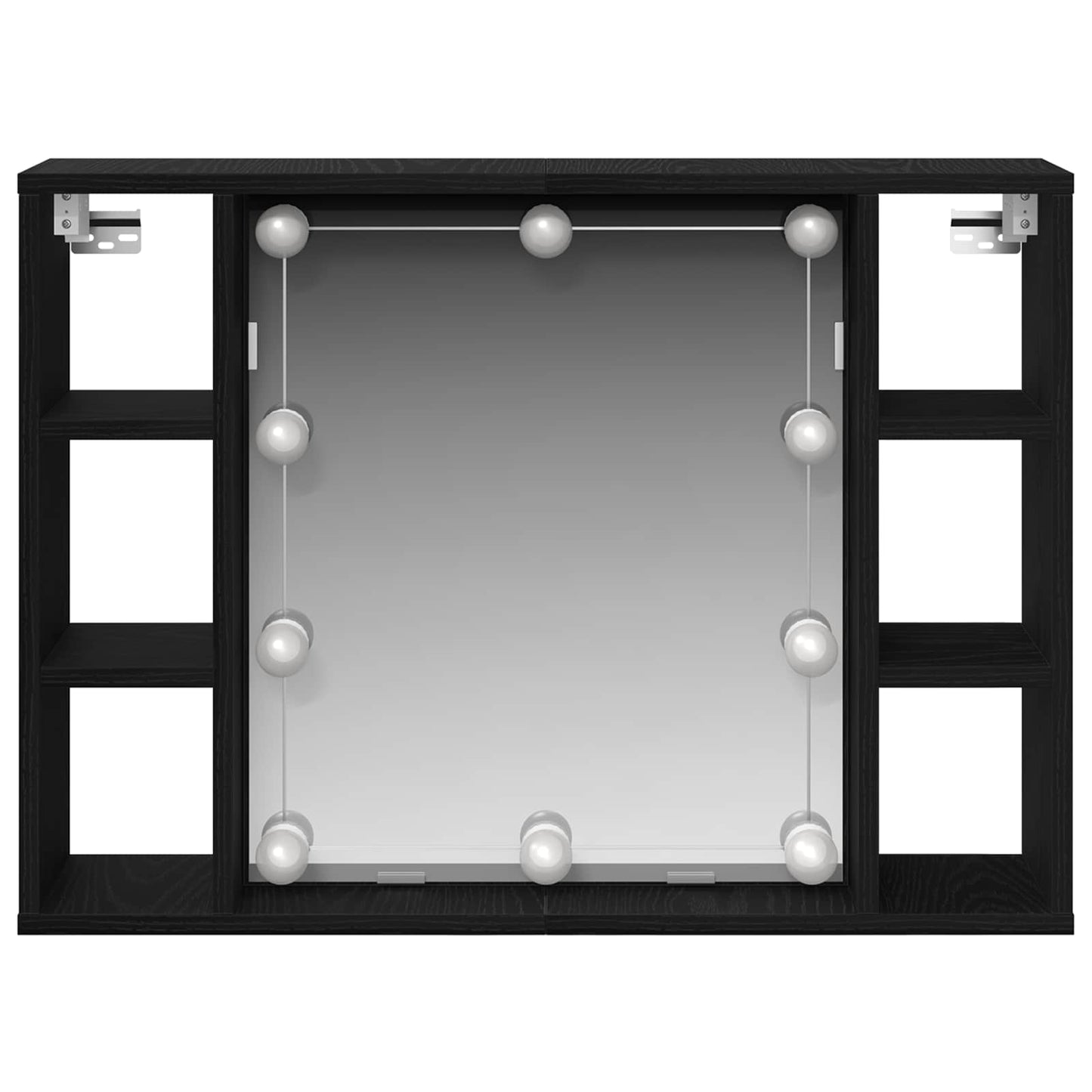 Spiegelkast met plank Zwart Eiken 76 x 15 x 55 cm Bewerkt hout is nu te koop bij PeponiXL, paradijselijk wonen!