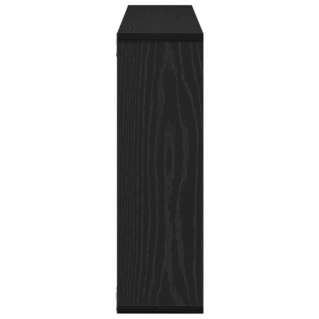 Wandplank met plank Zwart Eiken 85 x 16 x 52,5 cm Bewerkt hout is nu te koop bij PeponiXL, paradijselijk wonen!