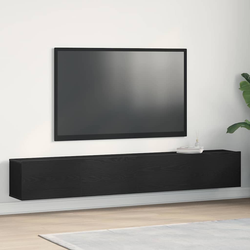 TV-kast 2 pcs Zwart 100 x 30 x 30 cm Bewerkt hout is nu te koop bij PeponiXL, paradijselijk wonen!