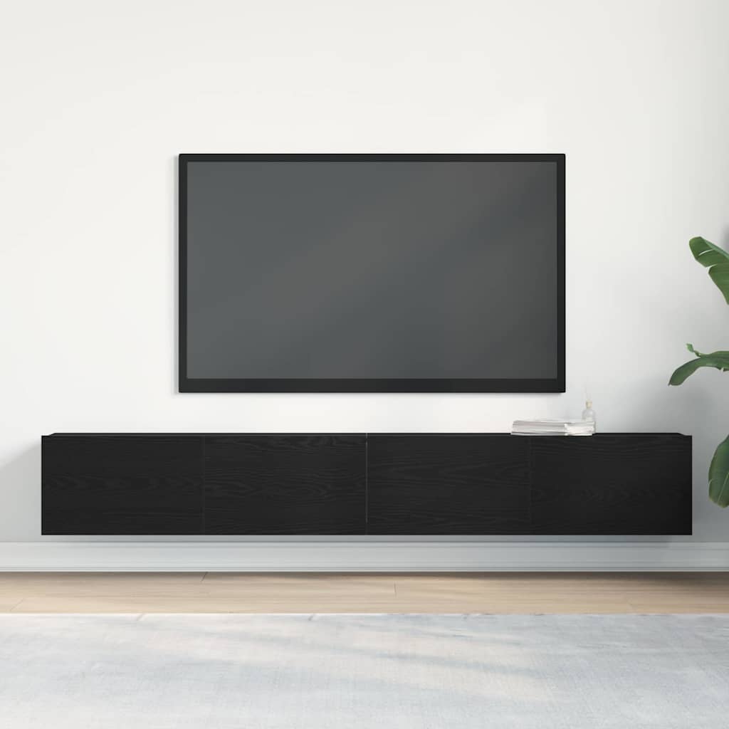 TV-kast 2 pcs Zwart 100 x 30 x 30 cm Bewerkt hout is nu te koop bij PeponiXL, paradijselijk wonen!
