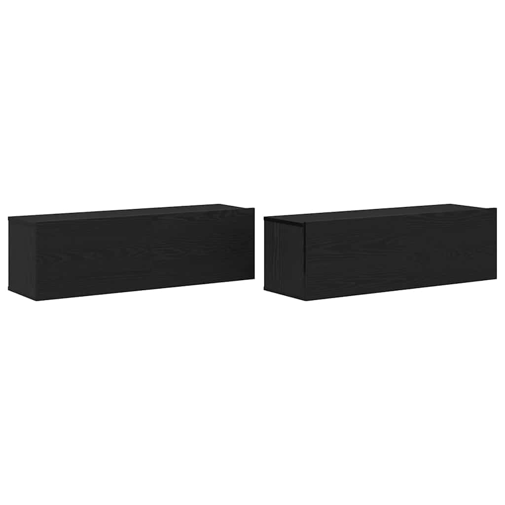 TV-kast 2 pcs Zwart 100 x 30 x 30 cm Bewerkt hout is nu te koop bij PeponiXL, paradijselijk wonen!