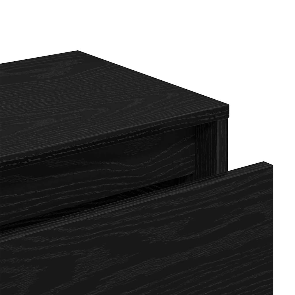 Halmeubelset met lade met opslag 4 pcs Zwart Eiken Bewerkt hout is nu te koop bij PeponiXL, paradijselijk wonen!