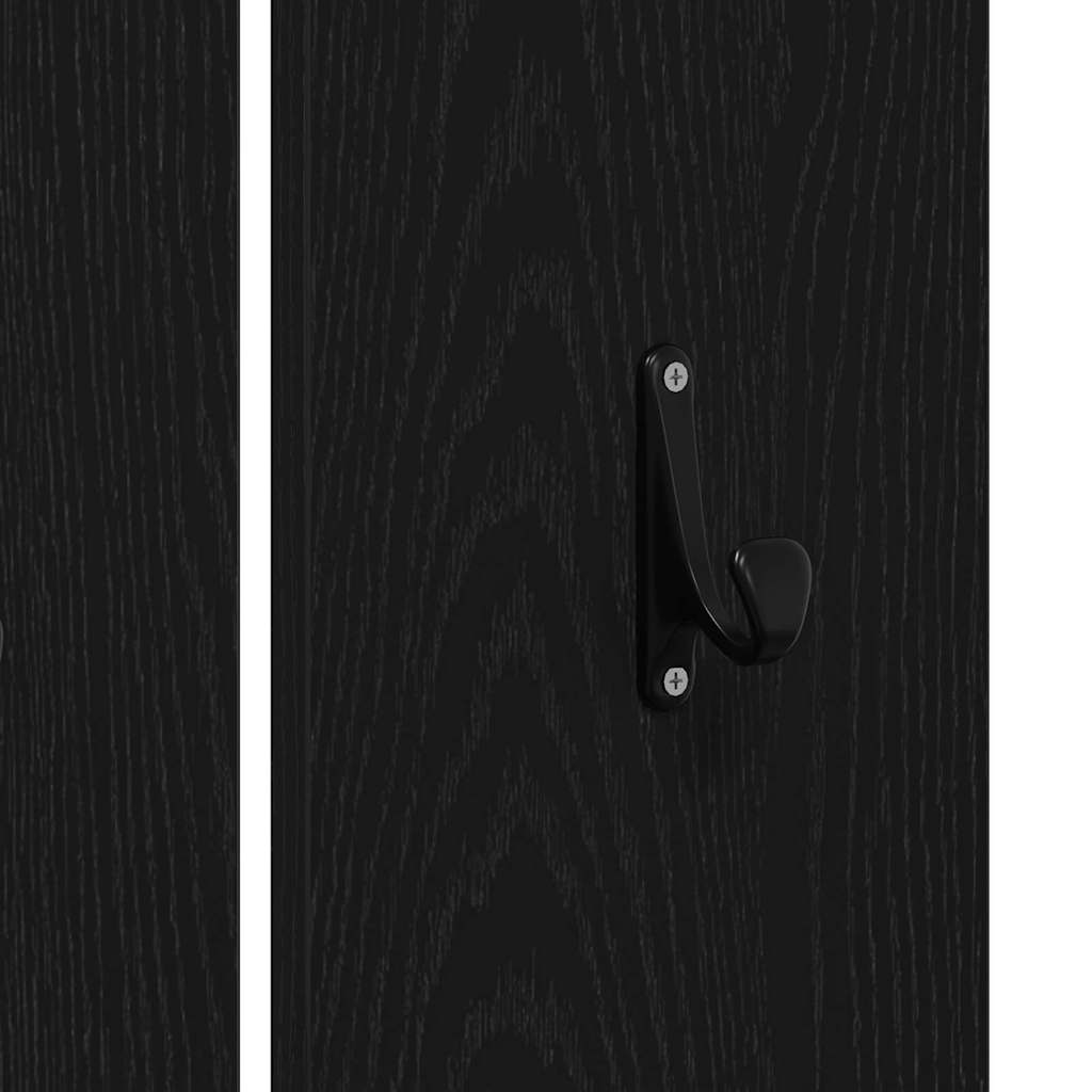 Halmeubelset met lade met opslag 4 pcs Zwart Eiken Bewerkt hout is nu te koop bij PeponiXL, paradijselijk wonen!