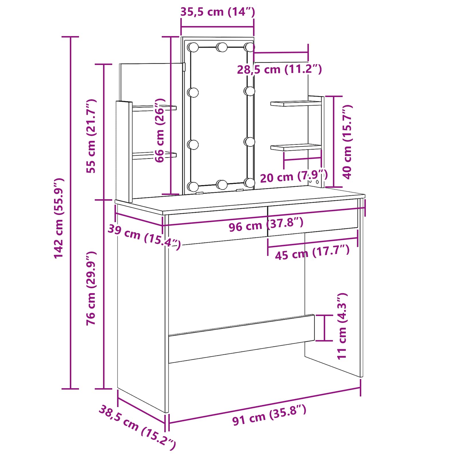 Plafondtafel met lade Zwart Eiken 96 x 39 x 142 cm Bewerkt hout is nu te koop bij PeponiXL, paradijselijk wonen!