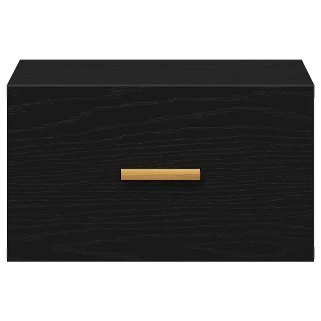 Wandkastje met lade Zwart Eiken 35 x 35 x 20 cm Bewerkt hout is nu te koop bij PeponiXL, paradijselijk wonen!