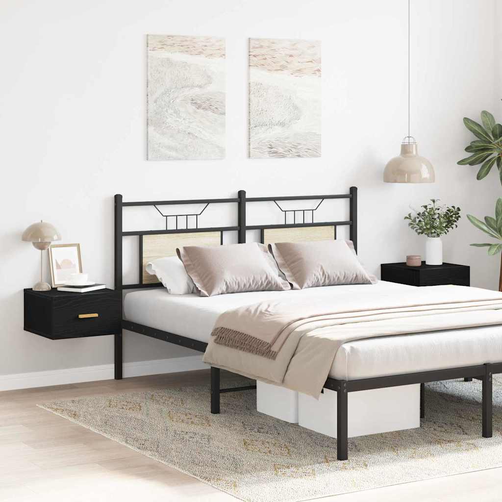 Wandkastje 2 pcs Zwart Eiken 35 x 35 x 20 cm Bewerkt hout is nu te koop bij PeponiXL, paradijselijk wonen!