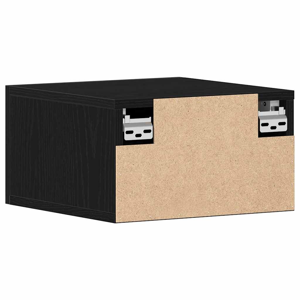 Wandkastje 2 pcs Zwart Eiken 35 x 35 x 20 cm Bewerkt hout is nu te koop bij PeponiXL, paradijselijk wonen!