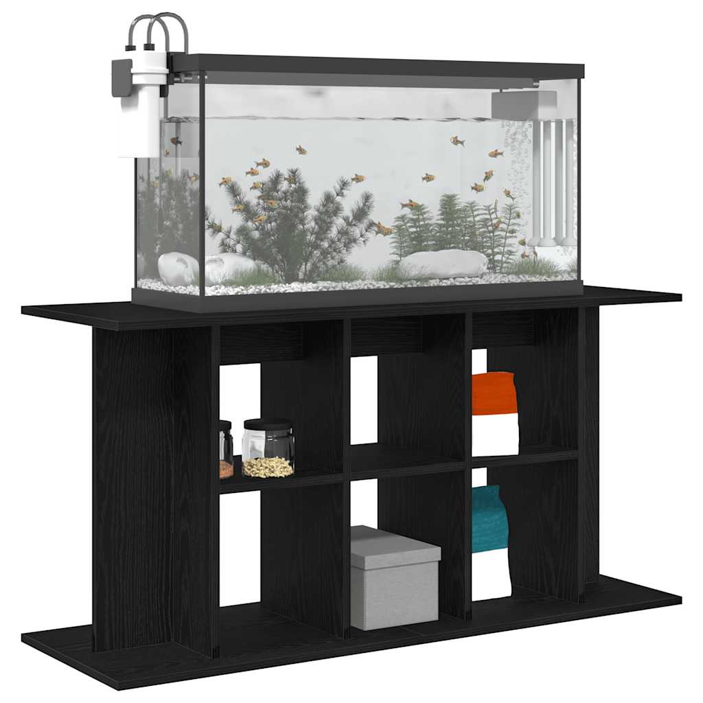 Aquariumstandaard Zwart Eiken 120x40x60 cm Bewerkt Hout is nu te koop bij PeponiXL, paradijselijk wonen!