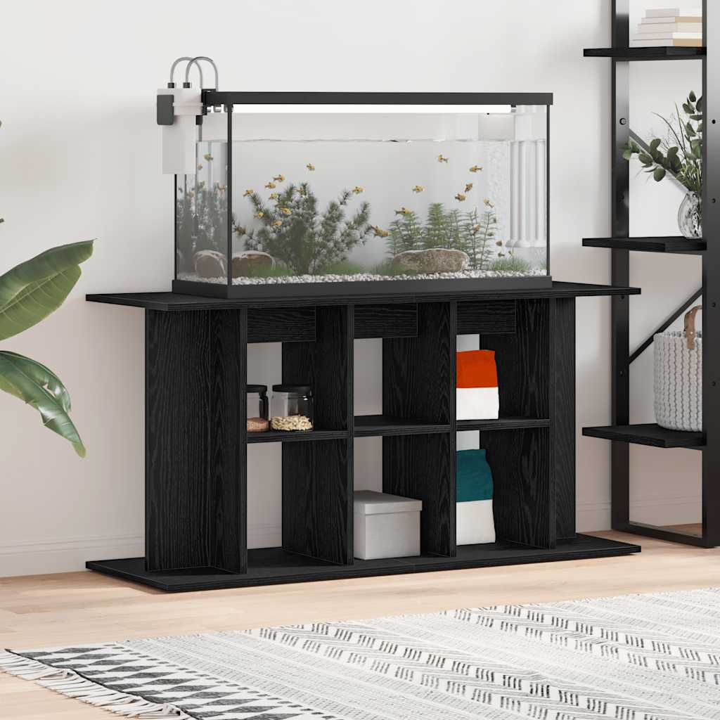 Aquariumstandaard Zwart Eiken 120x40x60 cm Bewerkt Hout is nu te koop bij PeponiXL, paradijselijk wonen!