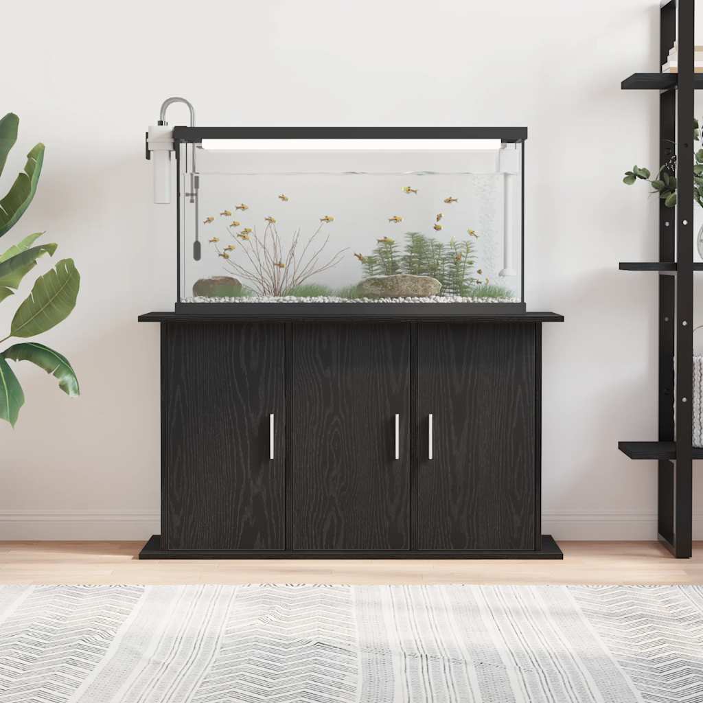 Aquariumstandaard Zwart Eiken 101x41x58 cm Bewerkt Hout is nu te koop bij PeponiXL, paradijselijk wonen!