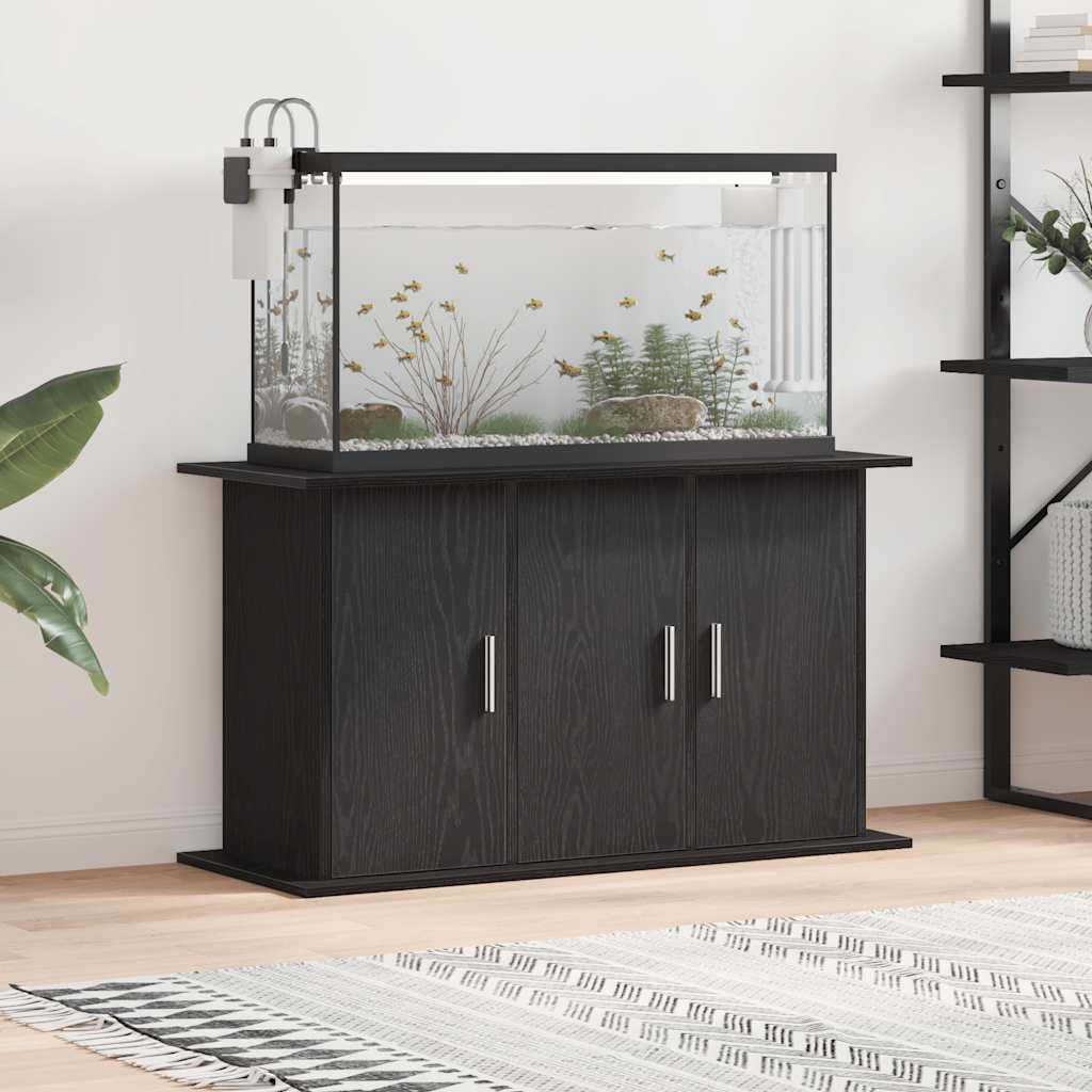 Aquariumstandaard Zwart Eiken 101x41x58 cm Bewerkt Hout is nu te koop bij PeponiXL, paradijselijk wonen!