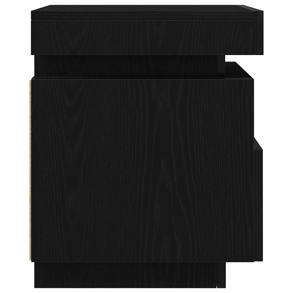 Nachtkastje 2 pcs Zwart Eiken 40 x 39 x 48,5 cm Bewerkt hout is nu te koop bij PeponiXL, paradijselijk wonen!