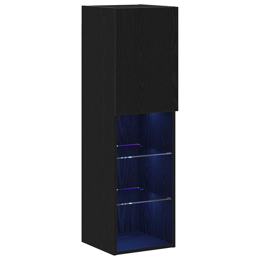 Tv-meubelset 2 pcs Zwart Eiken 30,5 x 30 x 102 cm Bewerkt hout is nu te koop bij PeponiXL, paradijselijk wonen!