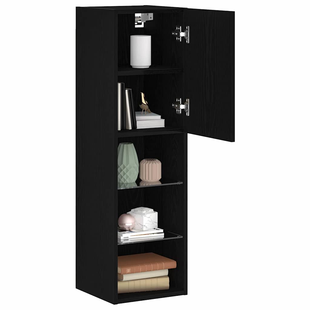 Tv-meubelset 2 pcs Zwart Eiken 30,5 x 30 x 102 cm Bewerkt hout is nu te koop bij PeponiXL, paradijselijk wonen!