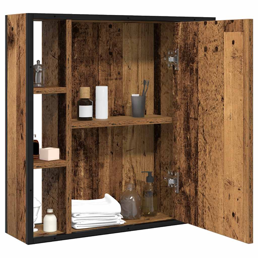 Badkamerspiegelkast 60x16x60 cm spaanplaat oud hout is nu te koop bij PeponiXL, paradijselijk wonen!