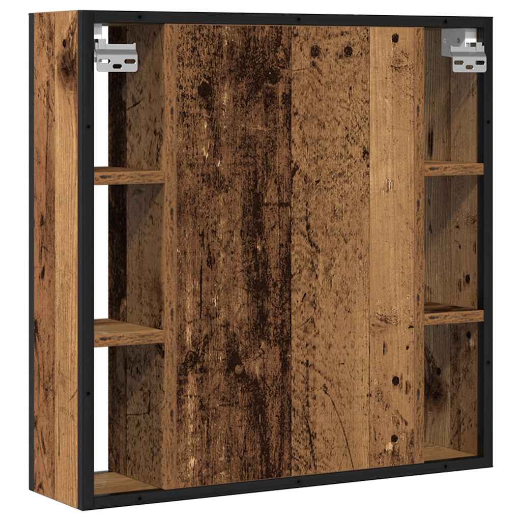 Badkamerspiegelkast 60x16x60 cm spaanplaat oud hout is nu te koop bij PeponiXL, paradijselijk wonen!