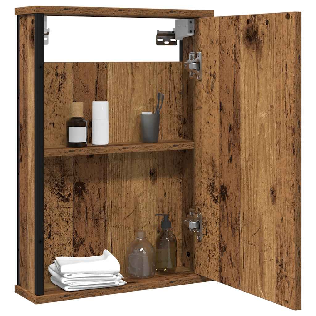 Badkamerspiegelkast 42x12x60 cm bewerkt hout oud hout is nu te koop bij PeponiXL, paradijselijk wonen!