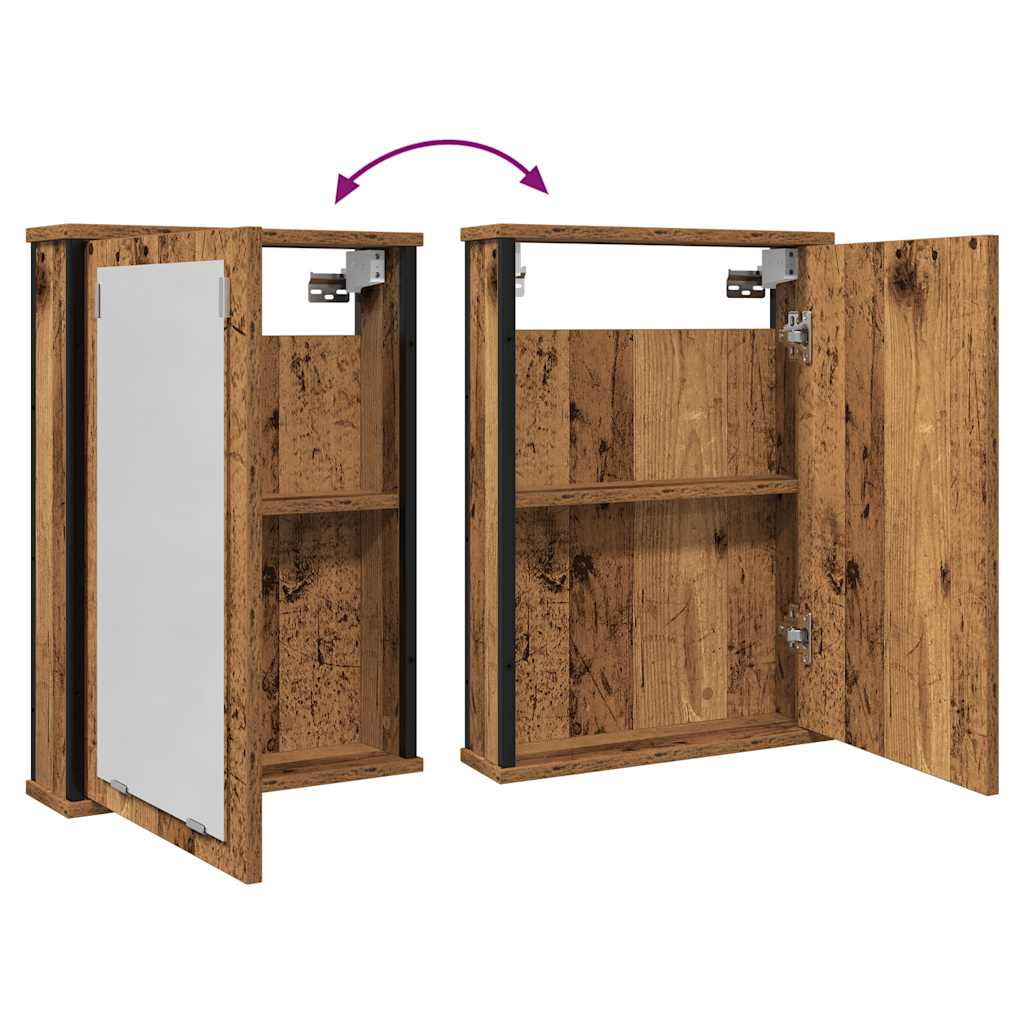 Badkamerspiegelkast 42x12x60 cm bewerkt hout oud hout is nu te koop bij PeponiXL, paradijselijk wonen!