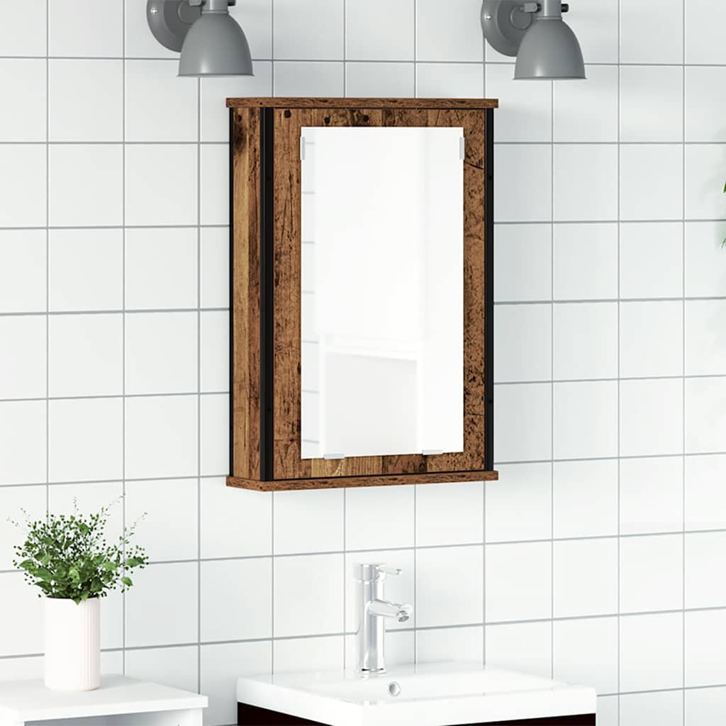 Badkamerspiegelkast 42x12x60 cm bewerkt hout oud hout is nu te koop bij PeponiXL, paradijselijk wonen!