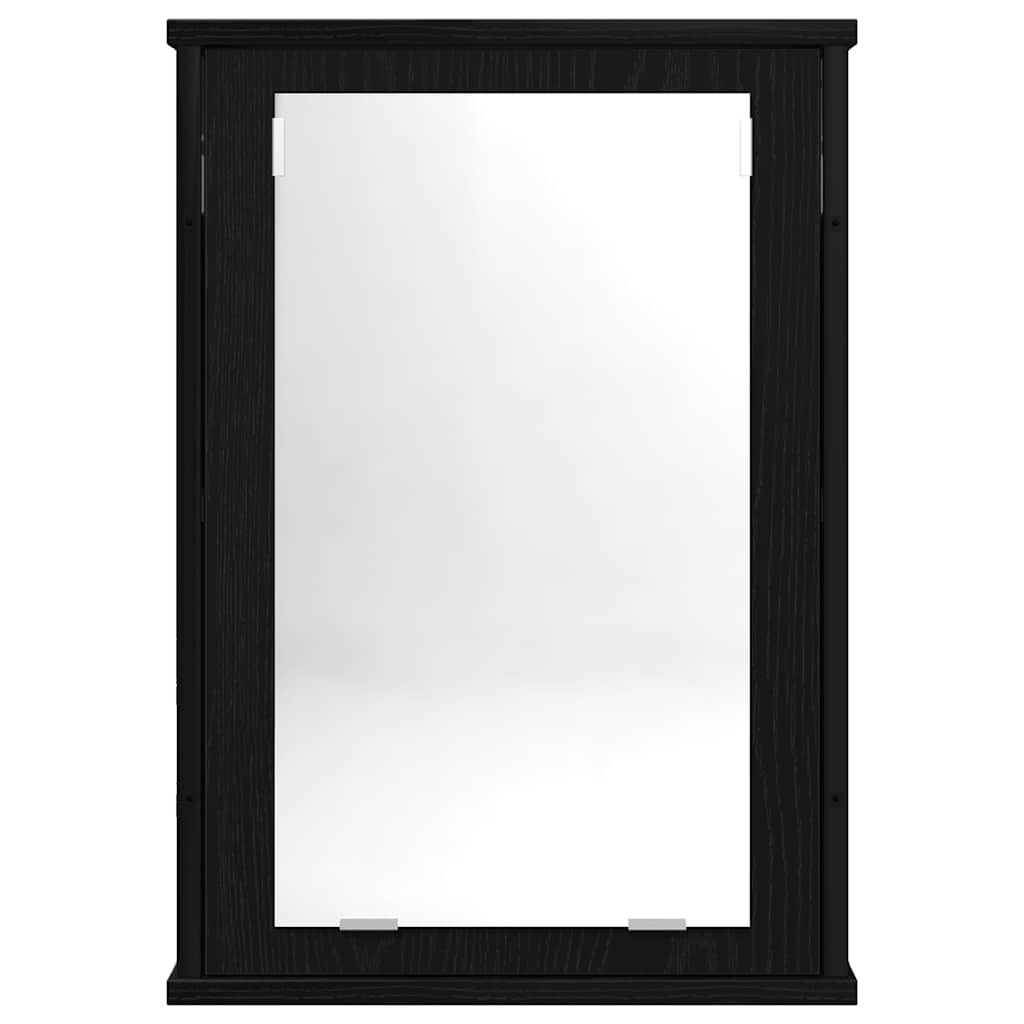 Badkamerspiegelkast 42x12x60 cm spaanplaat zwart eikenkleurig is nu te koop bij PeponiXL, paradijselijk wonen!