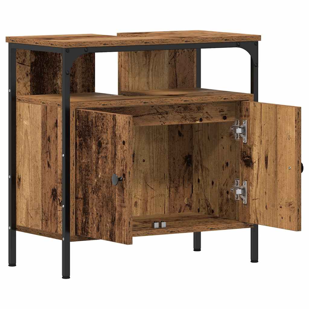 Wastafelmeubel 60x30x60 cm spaanplaat oud hout is nu te koop bij PeponiXL, paradijselijk wonen!