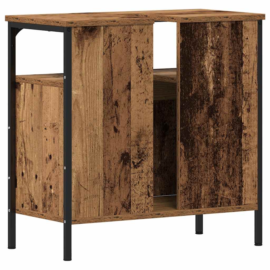 Wastafelmeubel 60x30x60 cm spaanplaat oud hout is nu te koop bij PeponiXL, paradijselijk wonen!