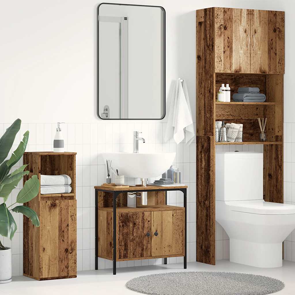 Wastafelmeubel 60x30x60 cm spaanplaat oud hout is nu te koop bij PeponiXL, paradijselijk wonen!