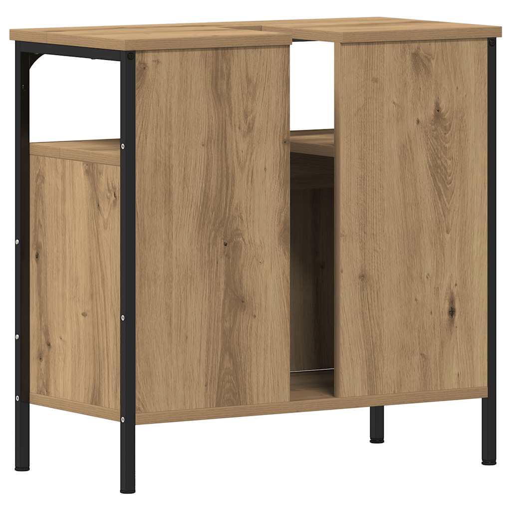 Wastafelkast 60x30x60 cm spaanplaat ambachtelijk eikenkleurig is nu te koop bij PeponiXL, paradijselijk wonen!