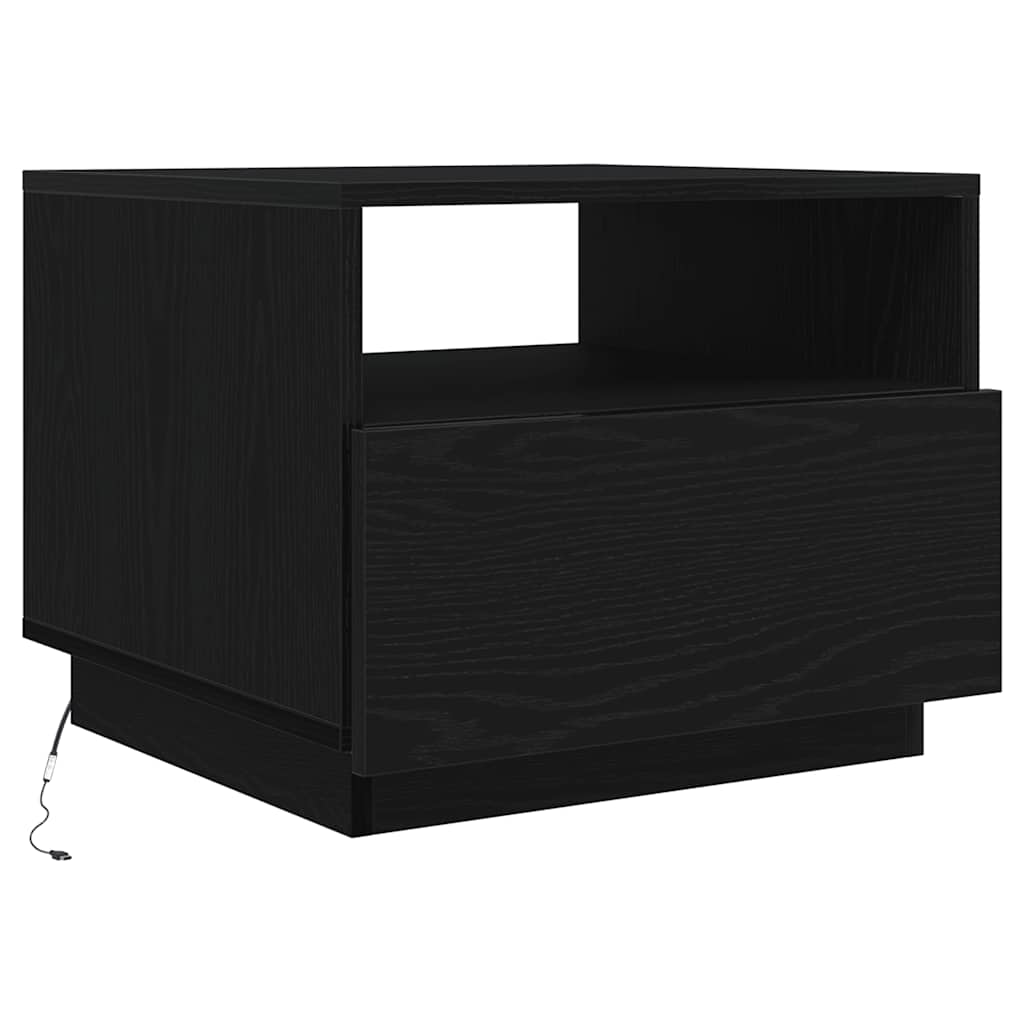 Salontafel met LED-verlichting 50x49x40 cm zwart eiken is nu te koop bij PeponiXL, paradijselijk wonen!