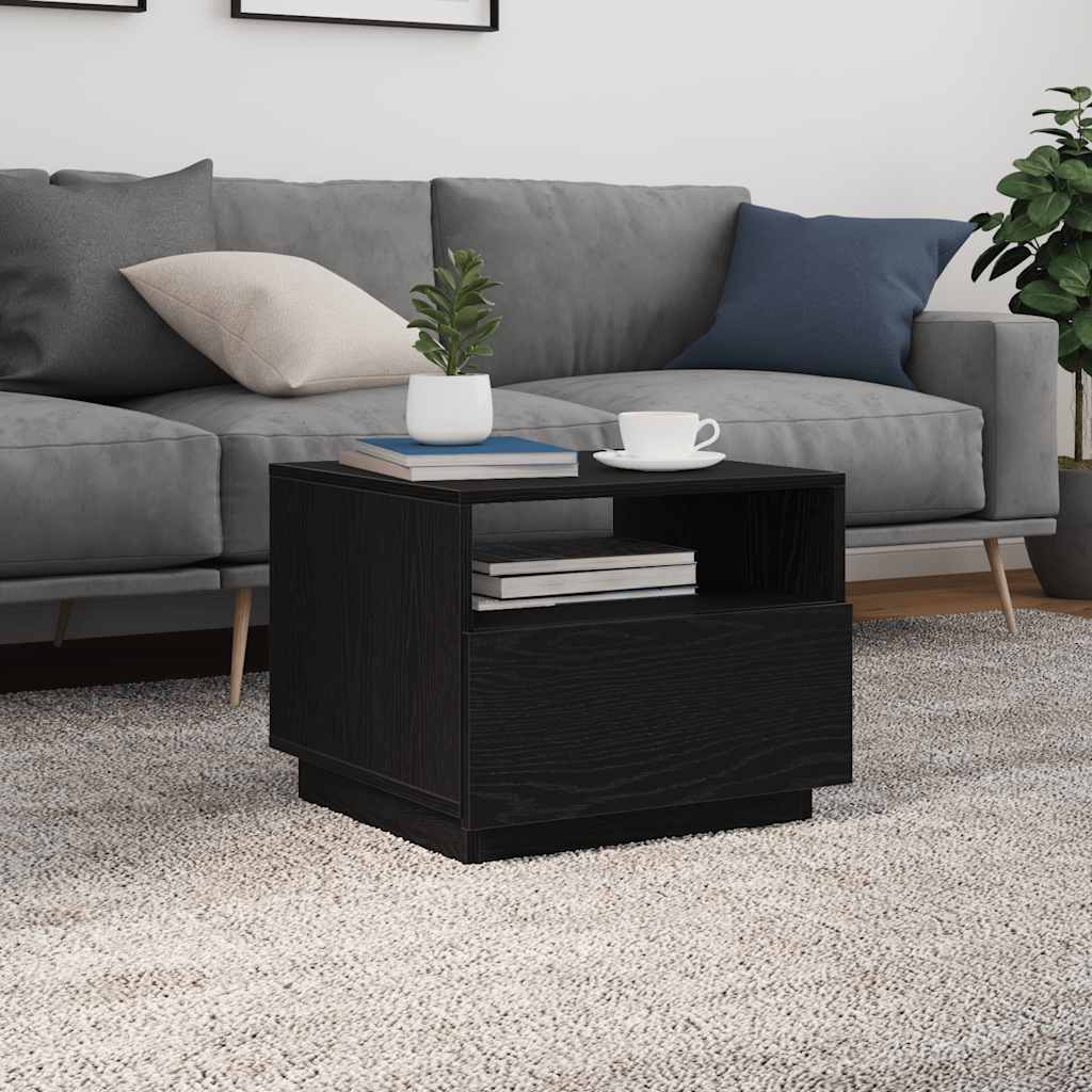 Salontafel met LED-verlichting 50x49x40 cm zwart eiken is nu te koop bij PeponiXL, paradijselijk wonen!