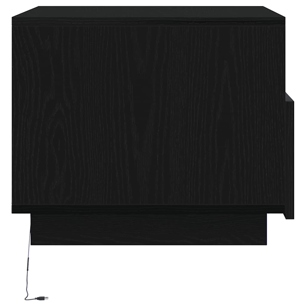 Salontafel met LED-verlichting 50x49x40 cm zwart eiken is nu te koop bij PeponiXL, paradijselijk wonen!