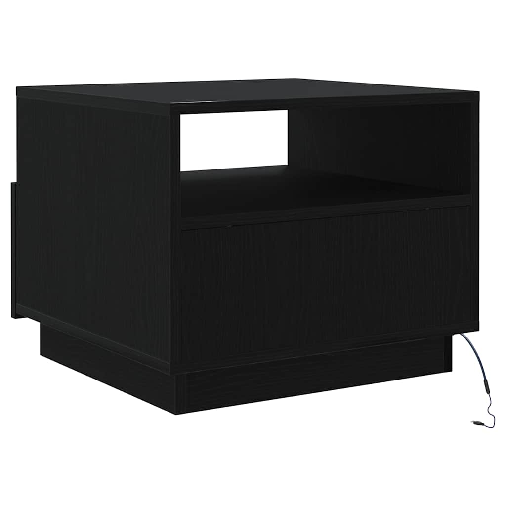 Salontafel met LED-verlichting 50x49x40 cm zwart eiken is nu te koop bij PeponiXL, paradijselijk wonen!