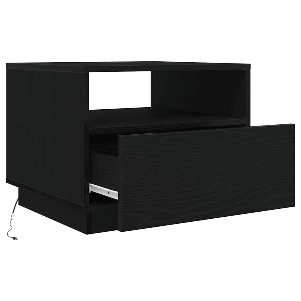Salontafel met LED-verlichting 50x49x40 cm zwart eiken is nu te koop bij PeponiXL, paradijselijk wonen!