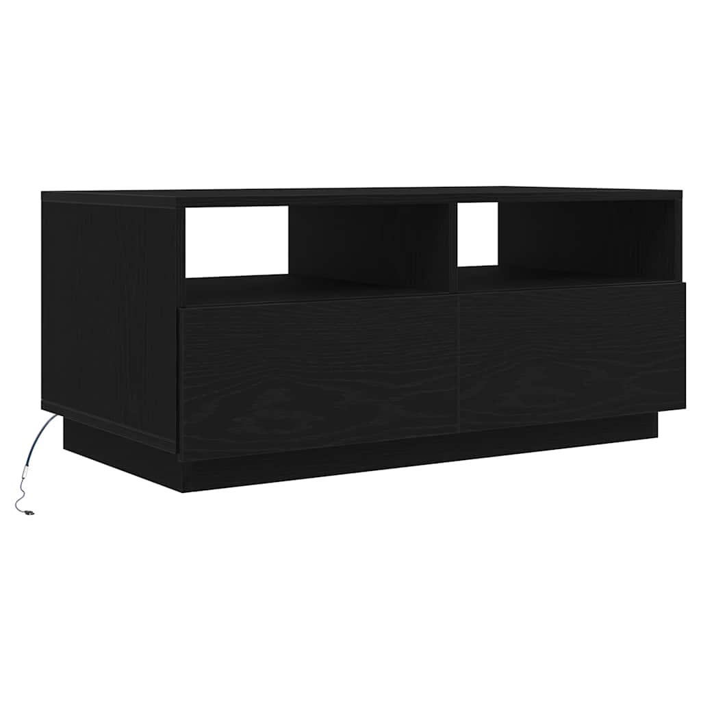 Salontafel met LED-verlichting 90x49x40 cm zwart eiken is nu te koop bij PeponiXL, paradijselijk wonen!