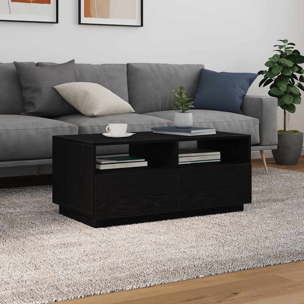 Salontafel met LED-verlichting 90x49x40 cm zwart eiken is nu te koop bij PeponiXL, paradijselijk wonen!