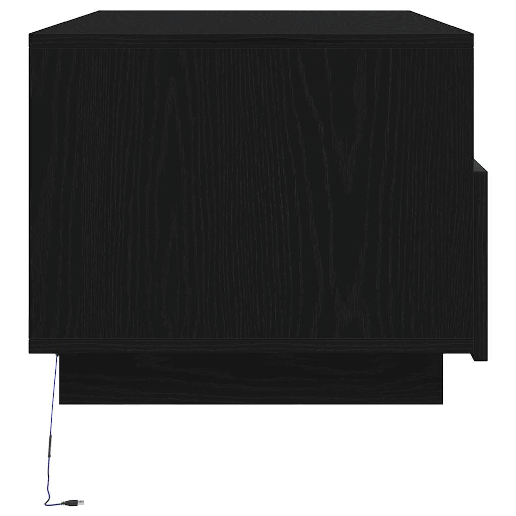 Salontafel met LED-verlichting 90x49x40 cm zwart eiken is nu te koop bij PeponiXL, paradijselijk wonen!