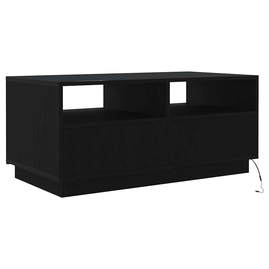 Salontafel met LED-verlichting 90x49x40 cm zwart eiken is nu te koop bij PeponiXL, paradijselijk wonen!
