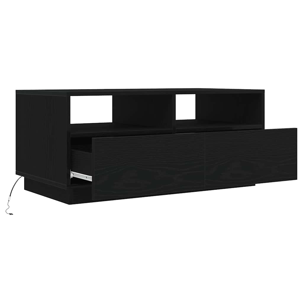 Salontafel met LED-verlichting 90x49x40 cm zwart eiken is nu te koop bij PeponiXL, paradijselijk wonen!