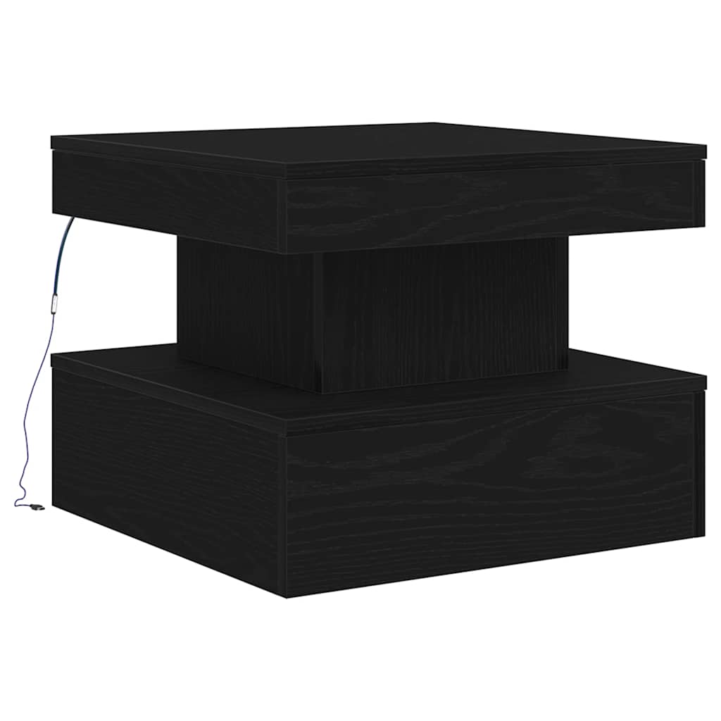 Salontafel met LED-verlichting 50x50x40 cm zwart eikenkleurig is nu te koop bij PeponiXL, paradijselijk wonen!