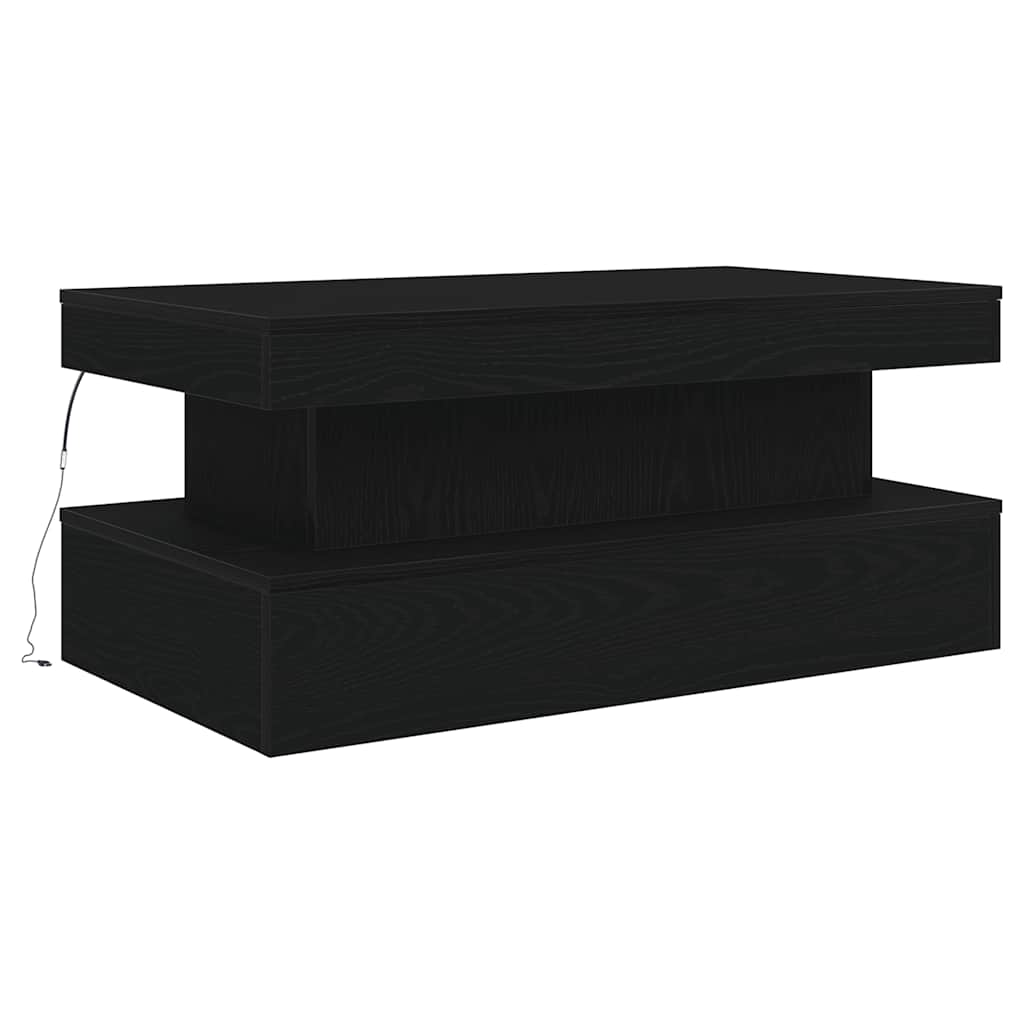 Salontafel met LED-verlichting 90x50x40 cm zwart eiken is nu te koop bij PeponiXL, paradijselijk wonen!