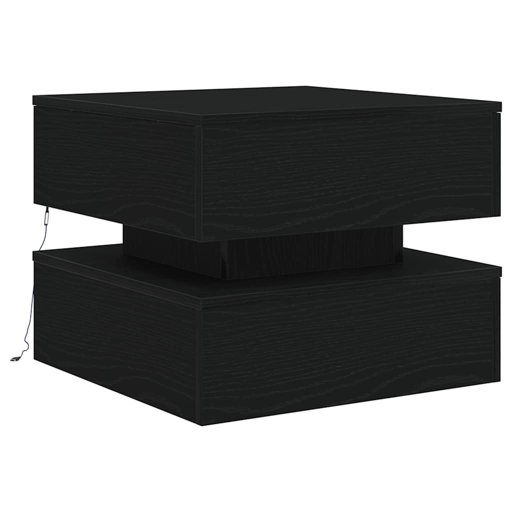 Salontafel met LED-verlichting 50x50x40 cm zwart eikenkleurig is nu te koop bij PeponiXL, paradijselijk wonen!