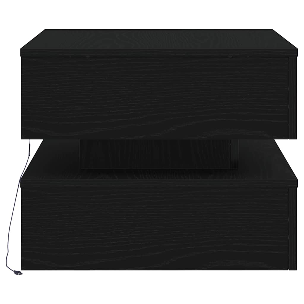 Salontafel met LED-verlichting 50x50x40 cm zwart eikenkleurig is nu te koop bij PeponiXL, paradijselijk wonen!