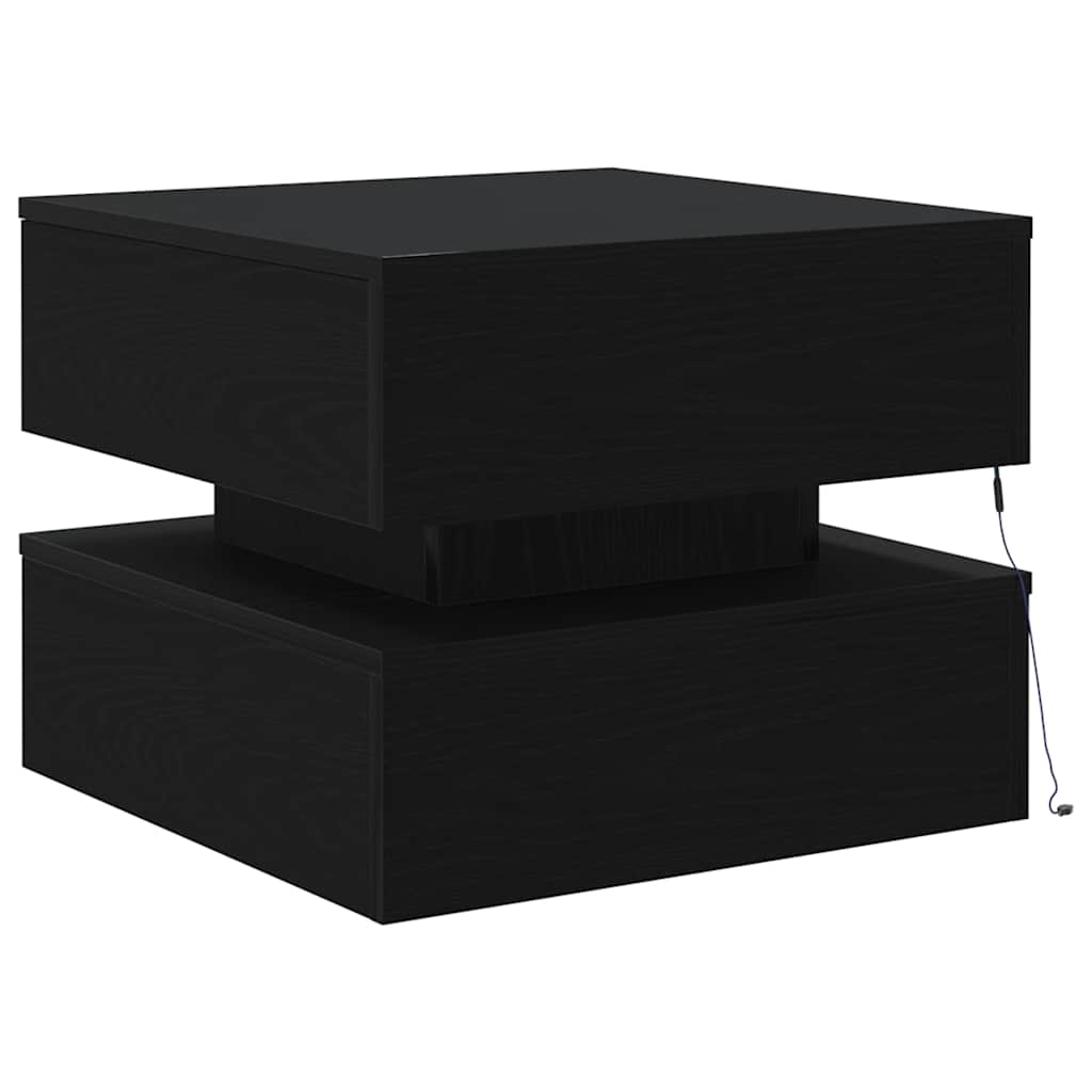 Salontafel met LED-verlichting 50x50x40 cm zwart eikenkleurig is nu te koop bij PeponiXL, paradijselijk wonen!